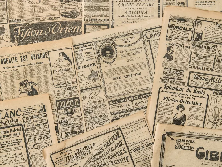 Anuncios de prensa antiguos